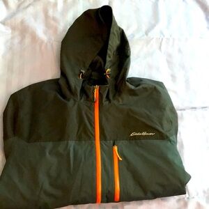 Men’s Eddie Bauer Weather Edge Two Tone Safety 🧡Orange Zip Cord Detail Size 2XL